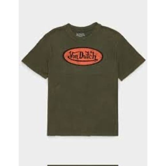 NWT Von Dutch embroidered green T SHIRT LARGE - Picture 1 of 8